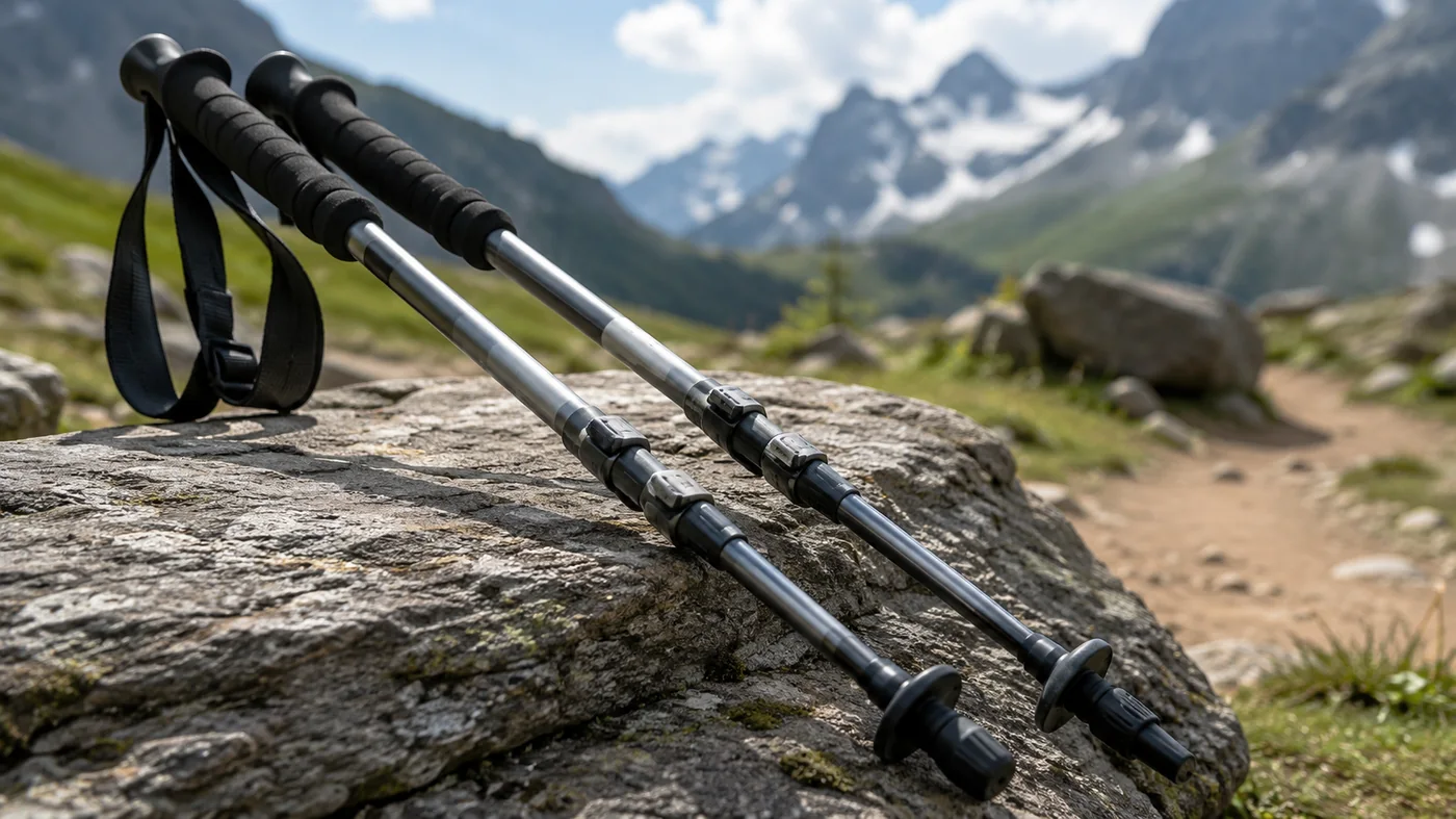 Verstellbare Trekkingstöcke aus Aluminium